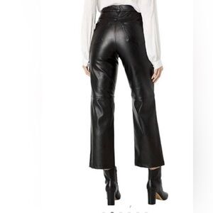 BLANK NYC Women's Baxter Vegan Leather PAINTER  Pant BLACK NWT SIZE 26 RARE